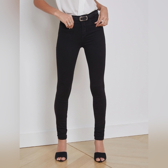 Black jeans L'AGENCE Marguerite High-Rise jeans revolve - Picture 3 of 6
